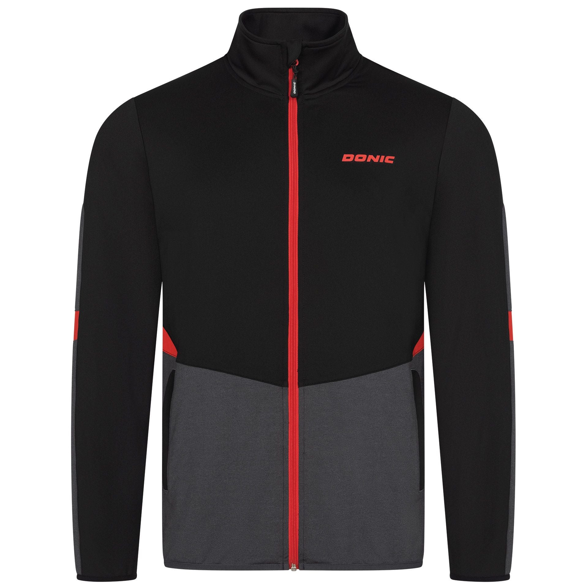 Donic Tracksuitjacket Trail Junior black/anthracite/red