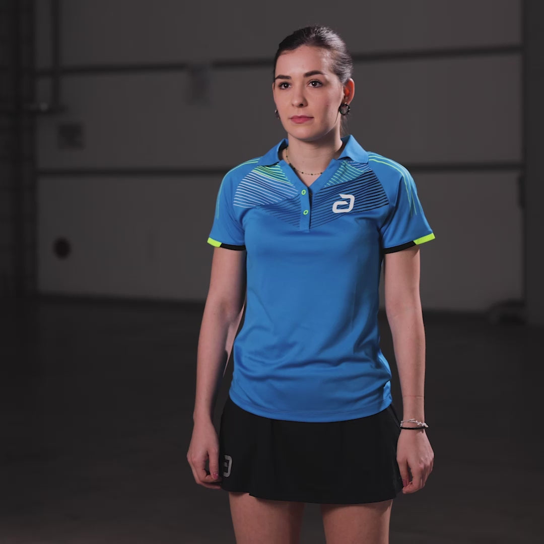Load video: Andro Shirt Avos Women blue/yellow