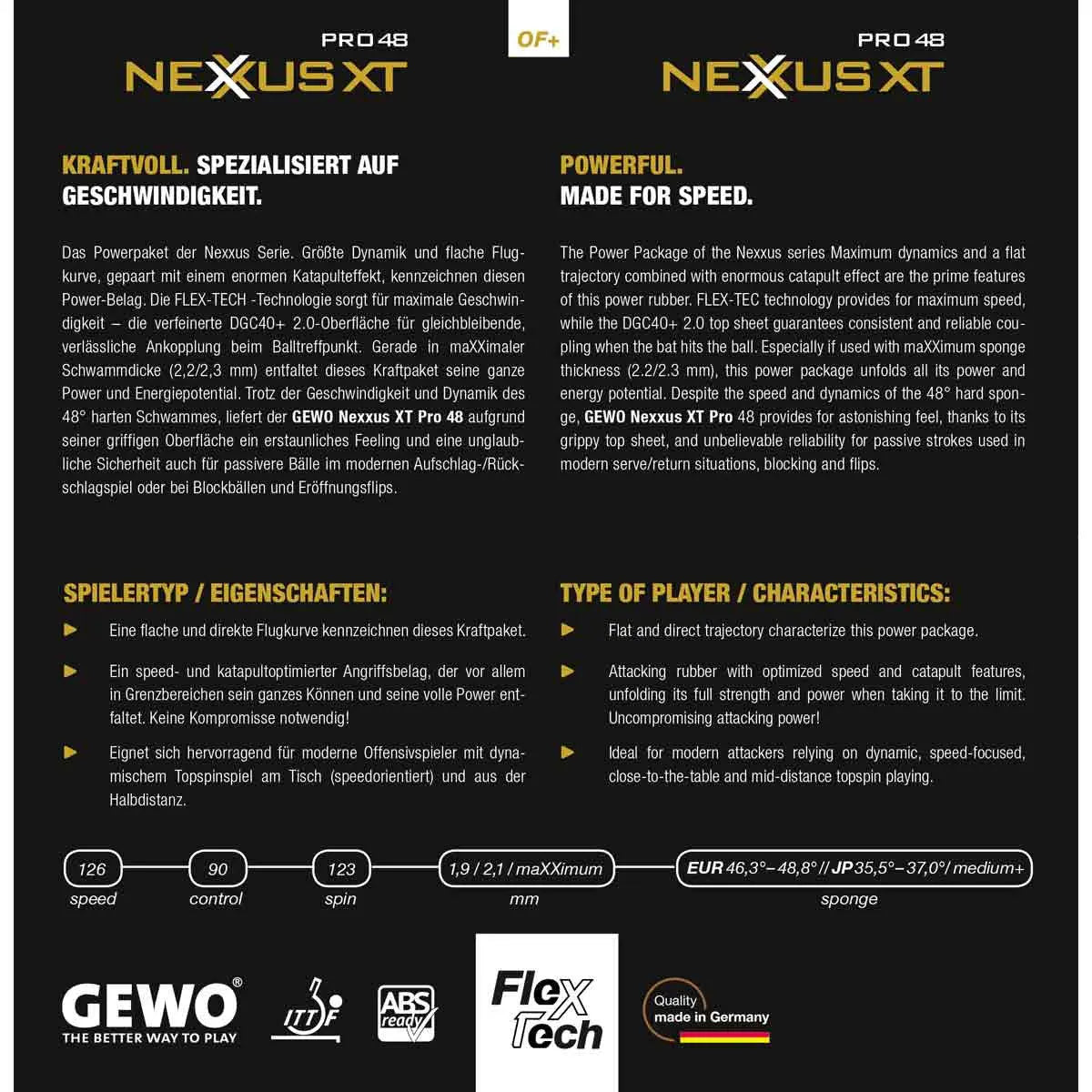 Gewo Nexxus XT Pro 48 Gewo SE - tabletennisstore.eu