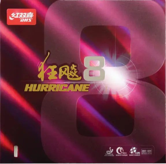 DHS Hurricane 8 Medium 40° Double Happiness SE - tabletennisstore.eu